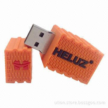 PVC USB Flash Drive, Supports Plug-and-play Function, Free Sample and Logo
